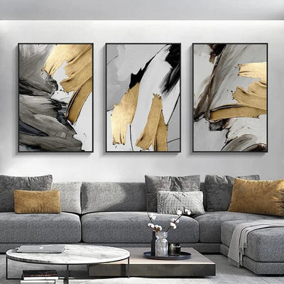 GOLD AND GREY CANVAS