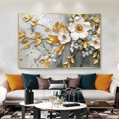 GILDED LEAVES CANVAS