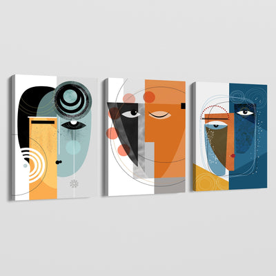 ABSTRACT GEOMETRIC WOMEN CANVAS