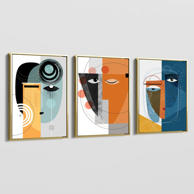 ABSTRACT GEOMETRIC WOMEN CANVAS