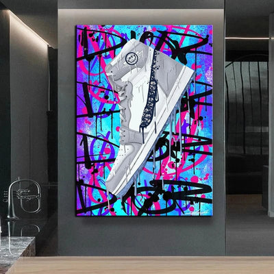 LUXURY 1'S GRAFFITI SNEAKERS CANVAS