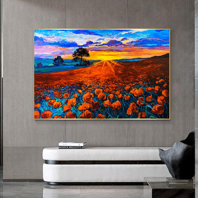 RED POPPY FIELDS CANVAS