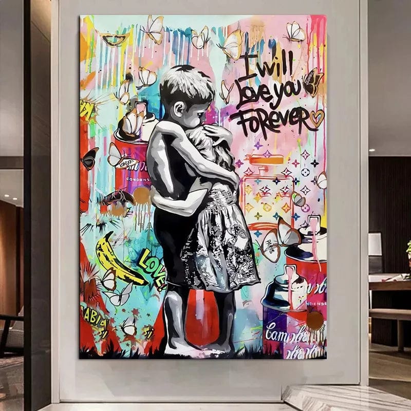 BANKSY I WILL LOVE YOU FOREVER CANVAS