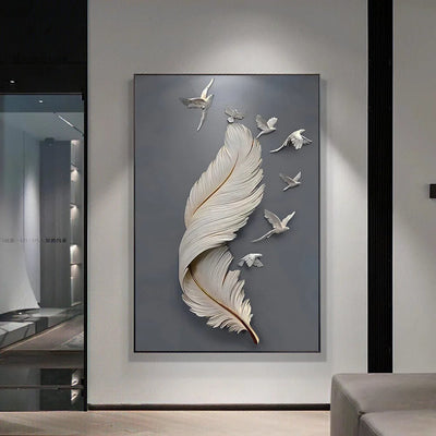 WHITE DOVE FEATHER CANVAS