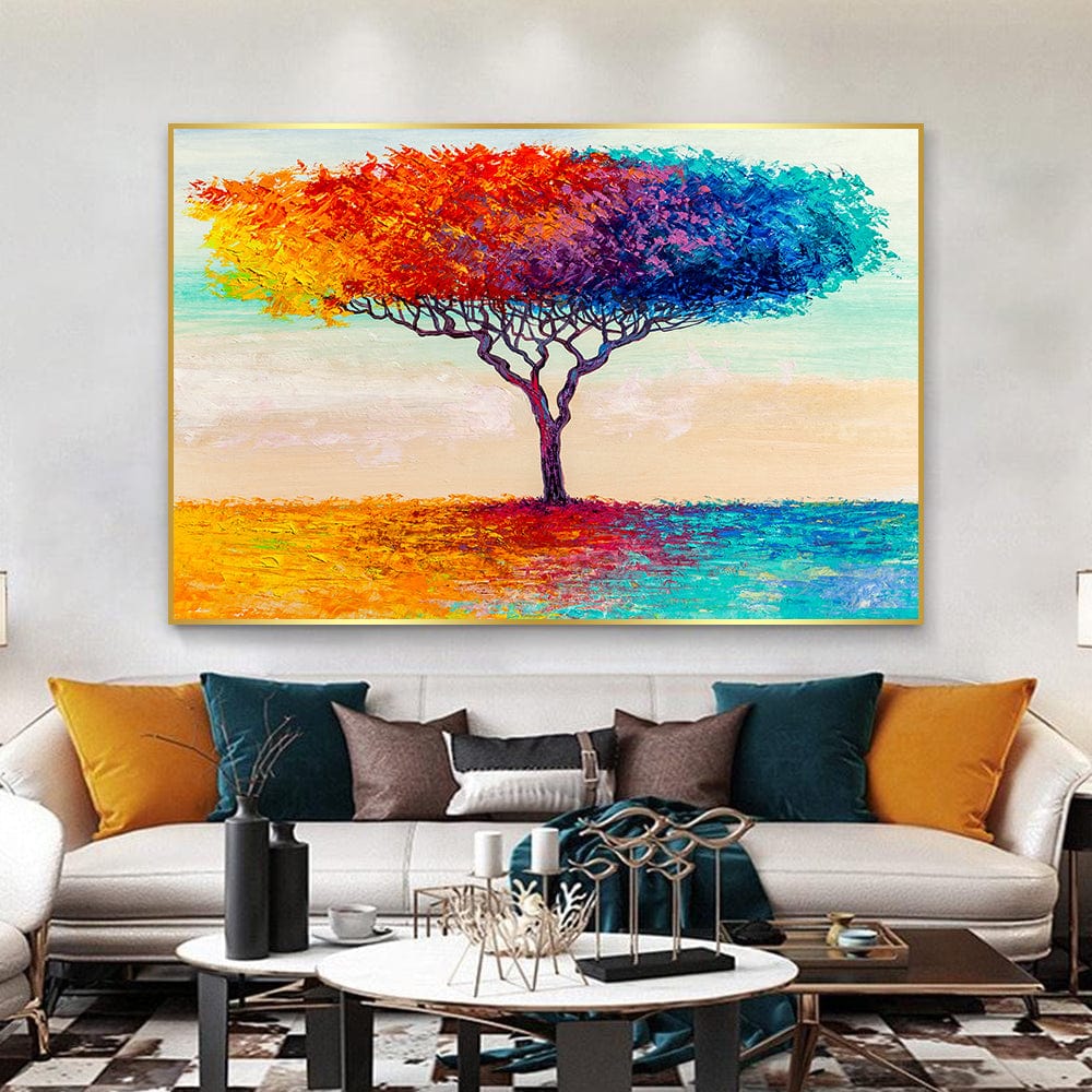 RAINBOW LEAVES CANVAS