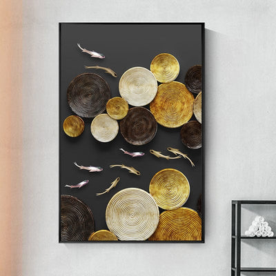 BLACK & GOLD CIRCLES CANVAS