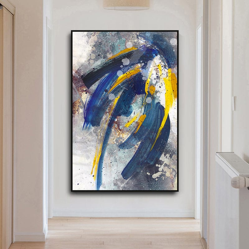 BLUE & YELLOW ABSTRACT CANVAS