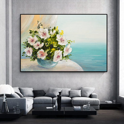 FLOWERS BY THE SEA CANVAS