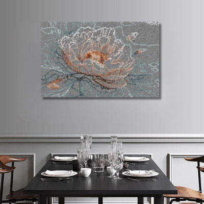 GREY OUTLINE PETALS CANVAS