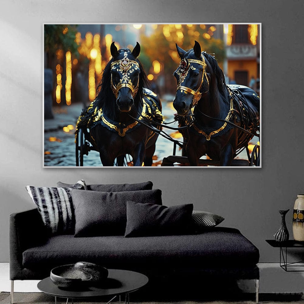 NOIR HORSES CANVAS