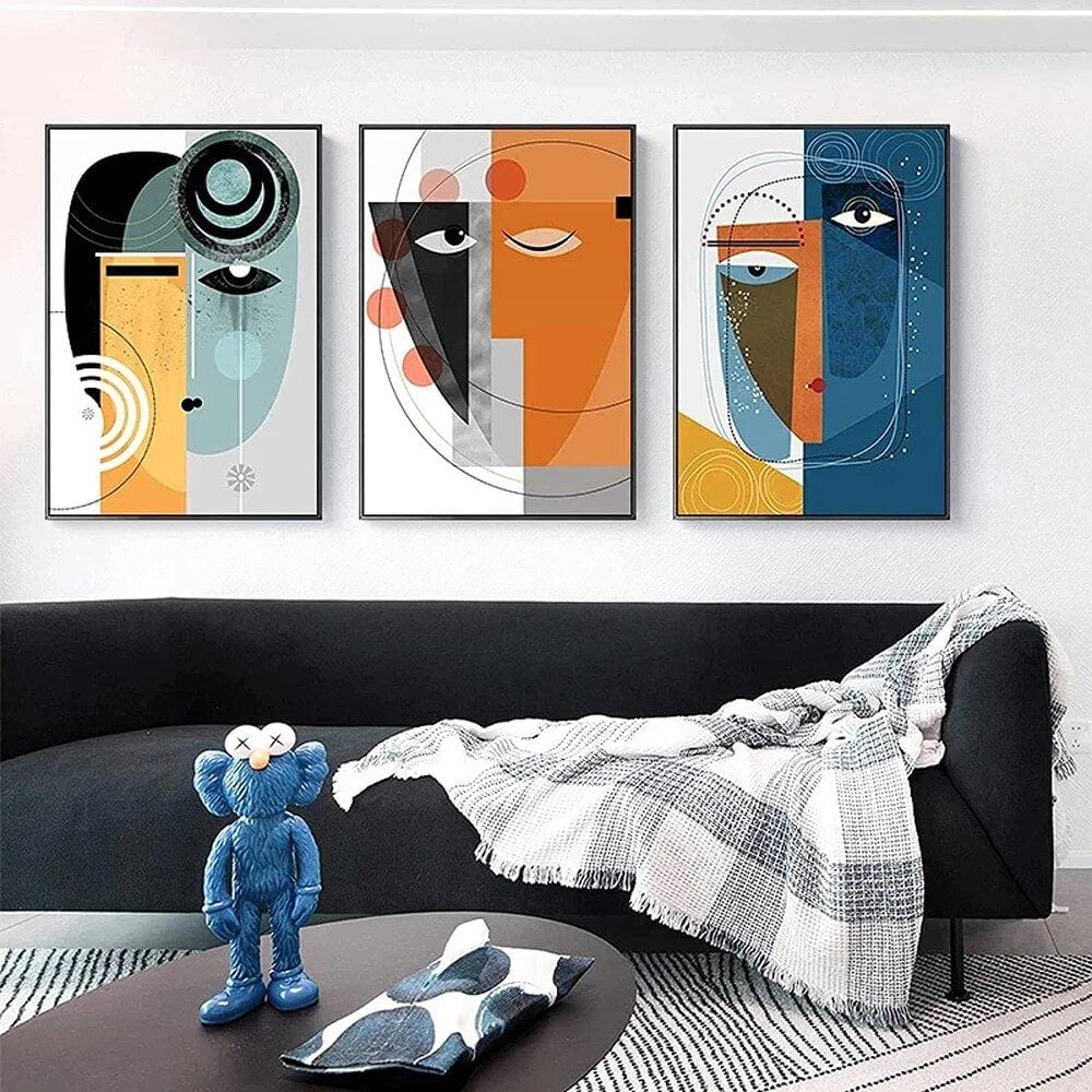 ABSTRACT GEOMETRIC WOMEN CANVAS