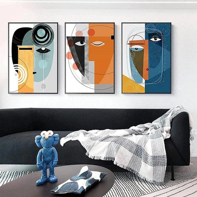 ABSTRACT GEOMETRIC WOMEN CANVAS