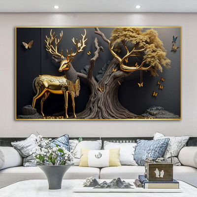 GOLDEN ANTLERS CANVAS