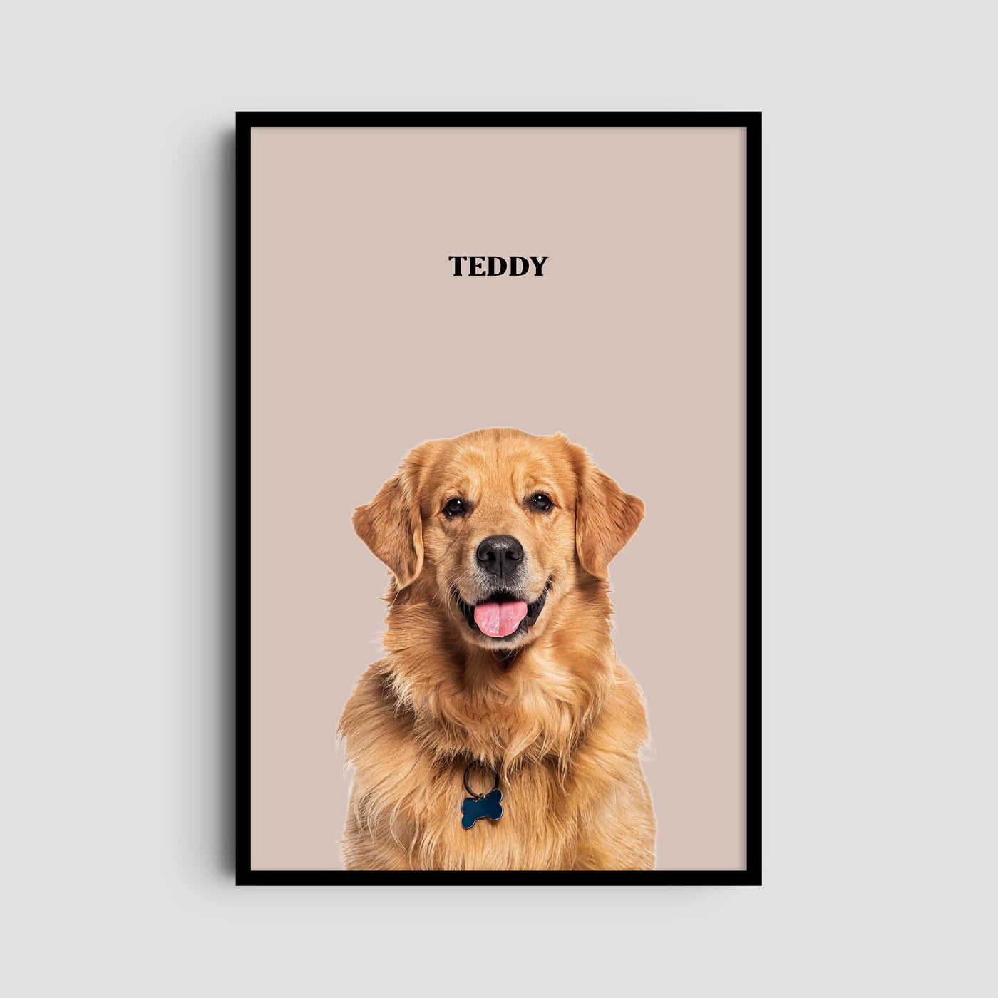 Custom One Pet Modern Portrait - Dusty Pink