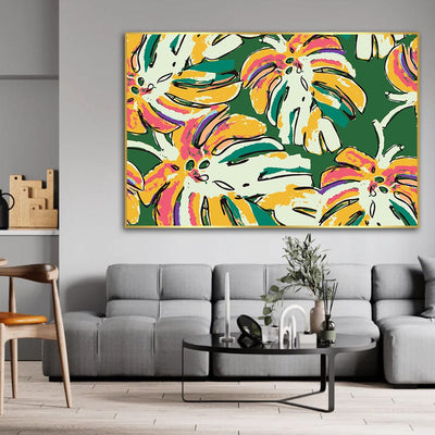 RETRO LEAVES CANVAS