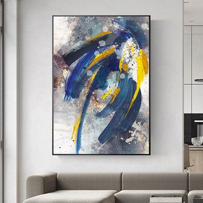 BLUE & YELLOW ABSTRACT - XL+