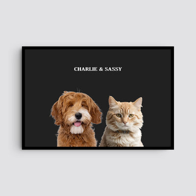 Custom Two Pets Modern Portrait