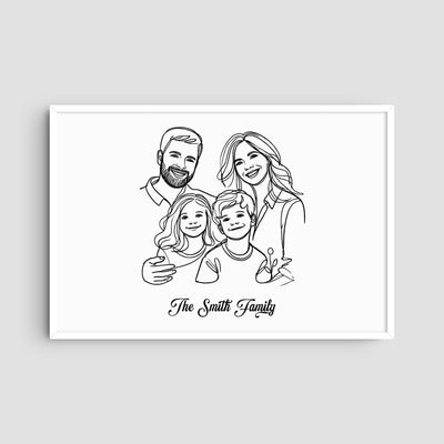 Custom Four Line Art Family - Landscape