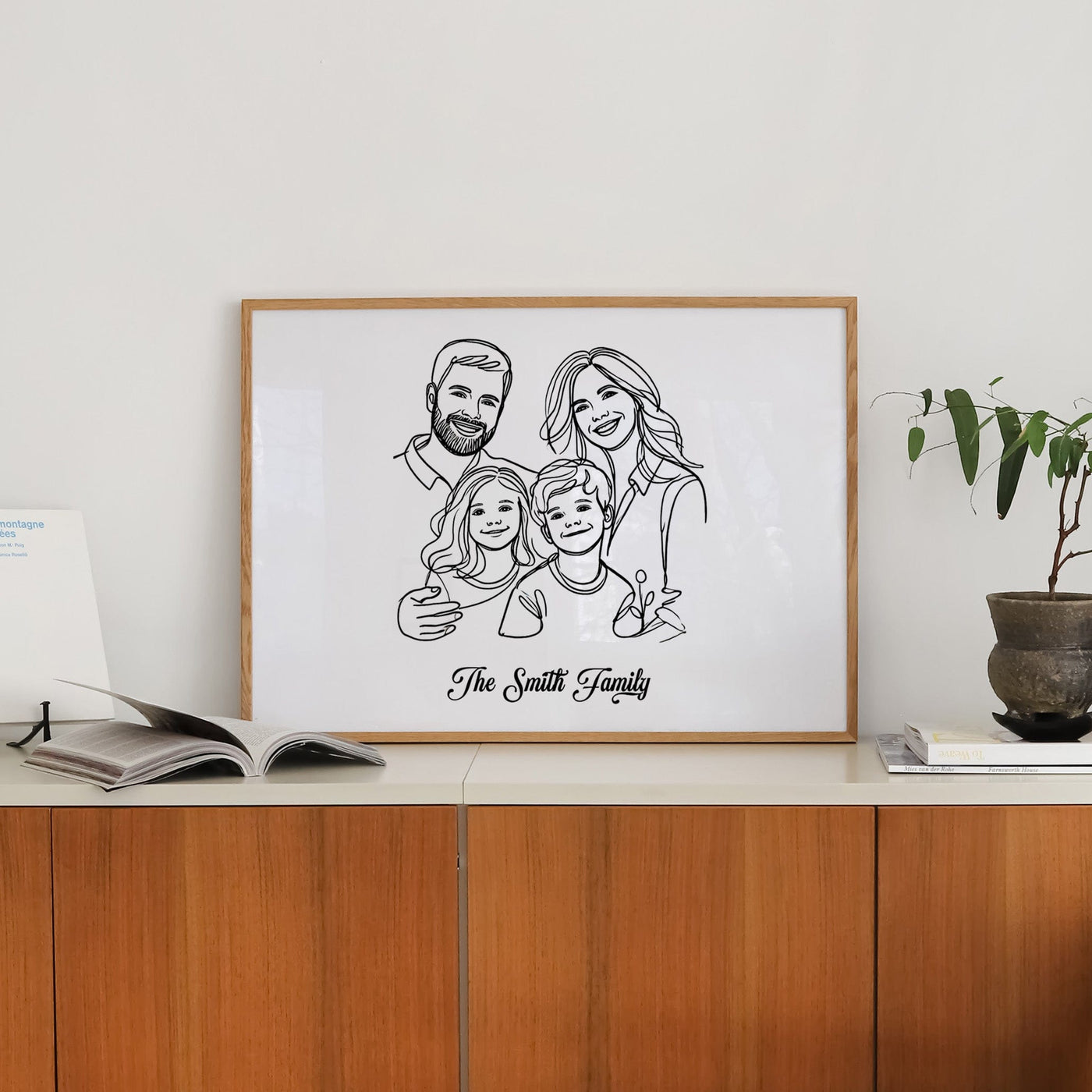 Custom Four Line Art Family - Landscape