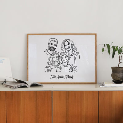 Custom Four Line Art Family - Landscape