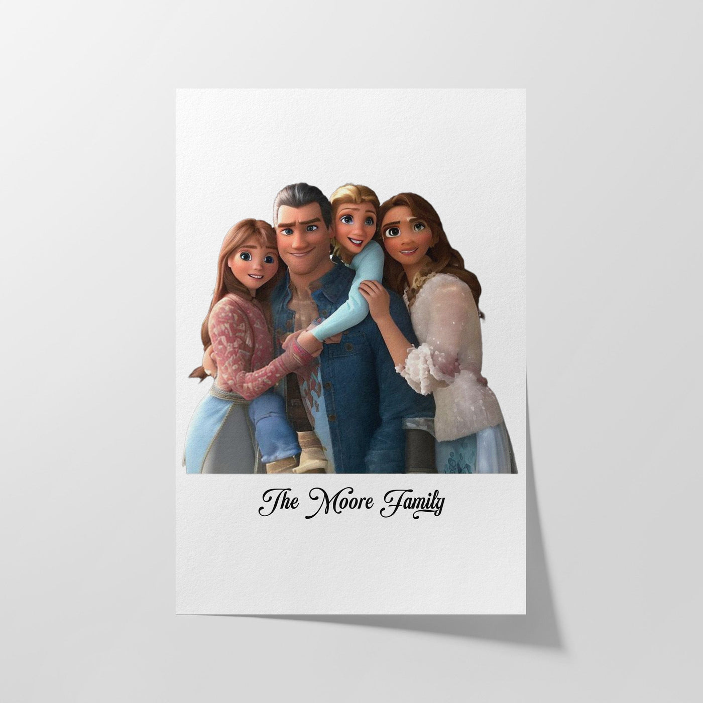 Custom Four Family Cartoons - Portrait