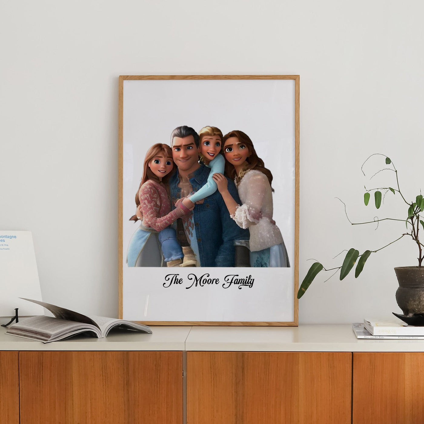 Custom Four Family Cartoons - Portrait