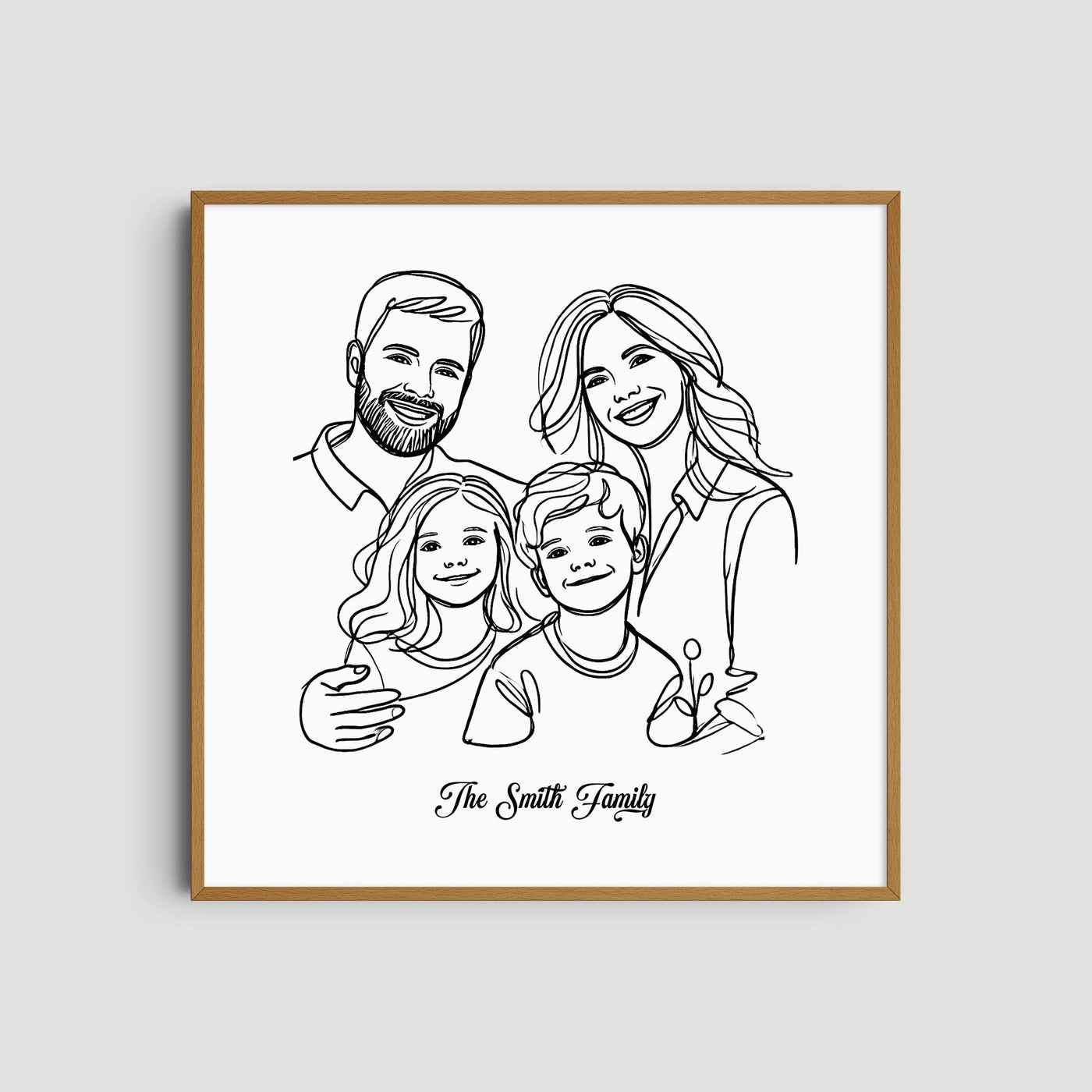 Custom  Four Line Art Family - Square