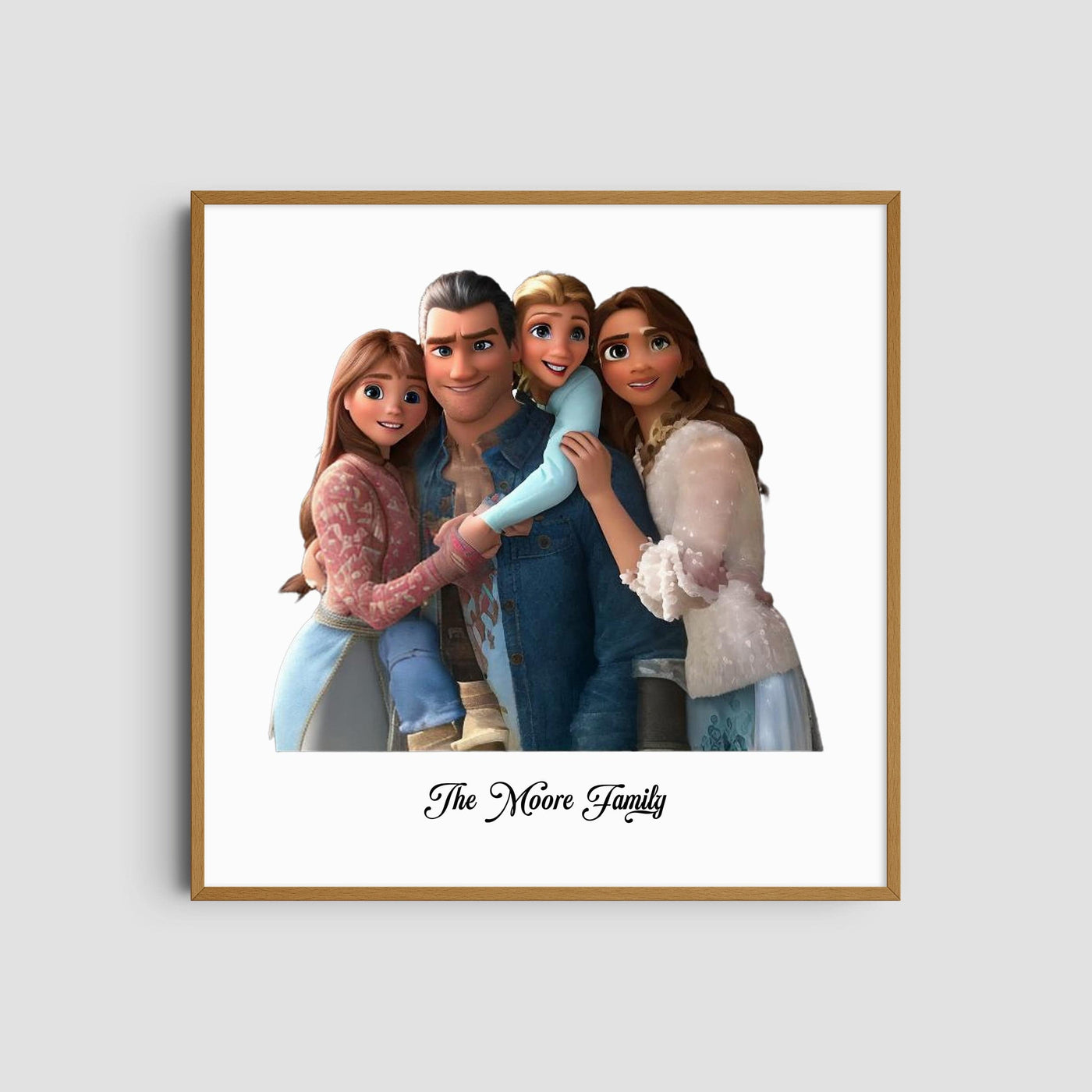 Custom Four Family Cartoons - Square