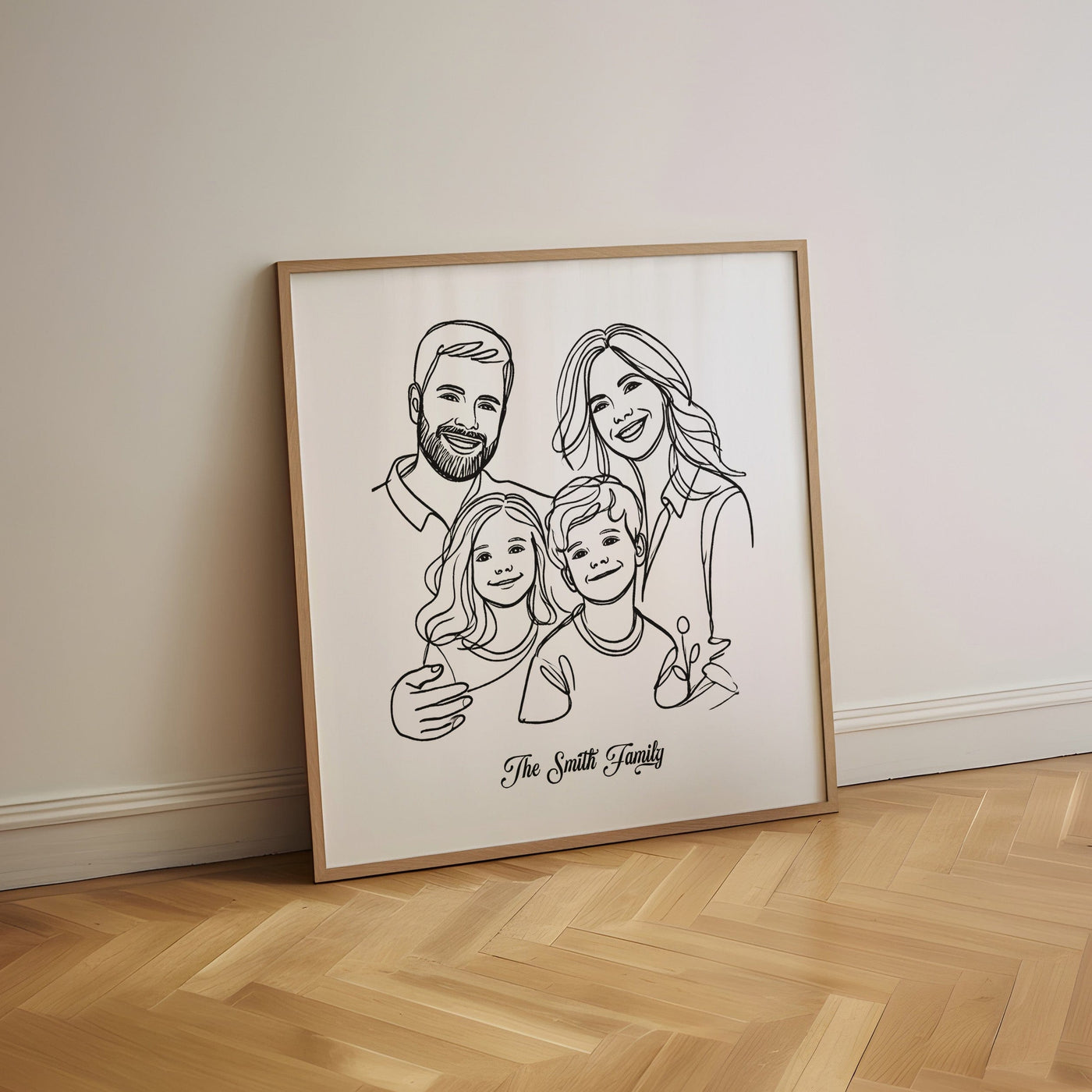 Custom  Four Line Art Family - Square