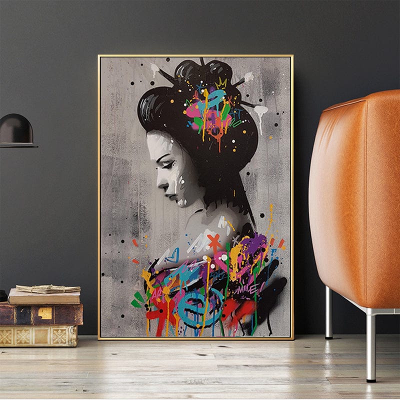 GRAFFITI ASIAN WOMAN CANVAS