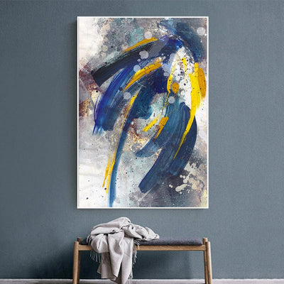 BLUE & YELLOW ABSTRACT - XL+