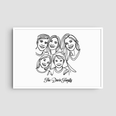 Custom Five Line Art Family - Landscape