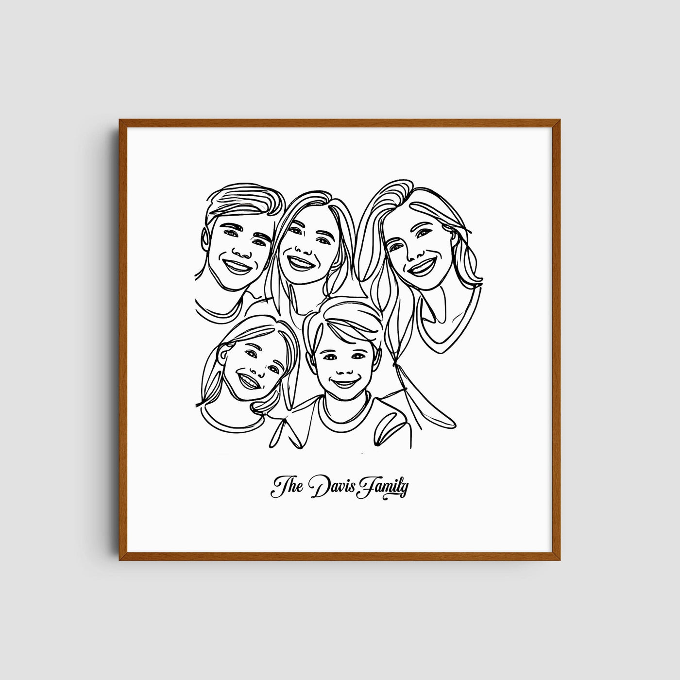 Custom  Five Line Art Family - Square