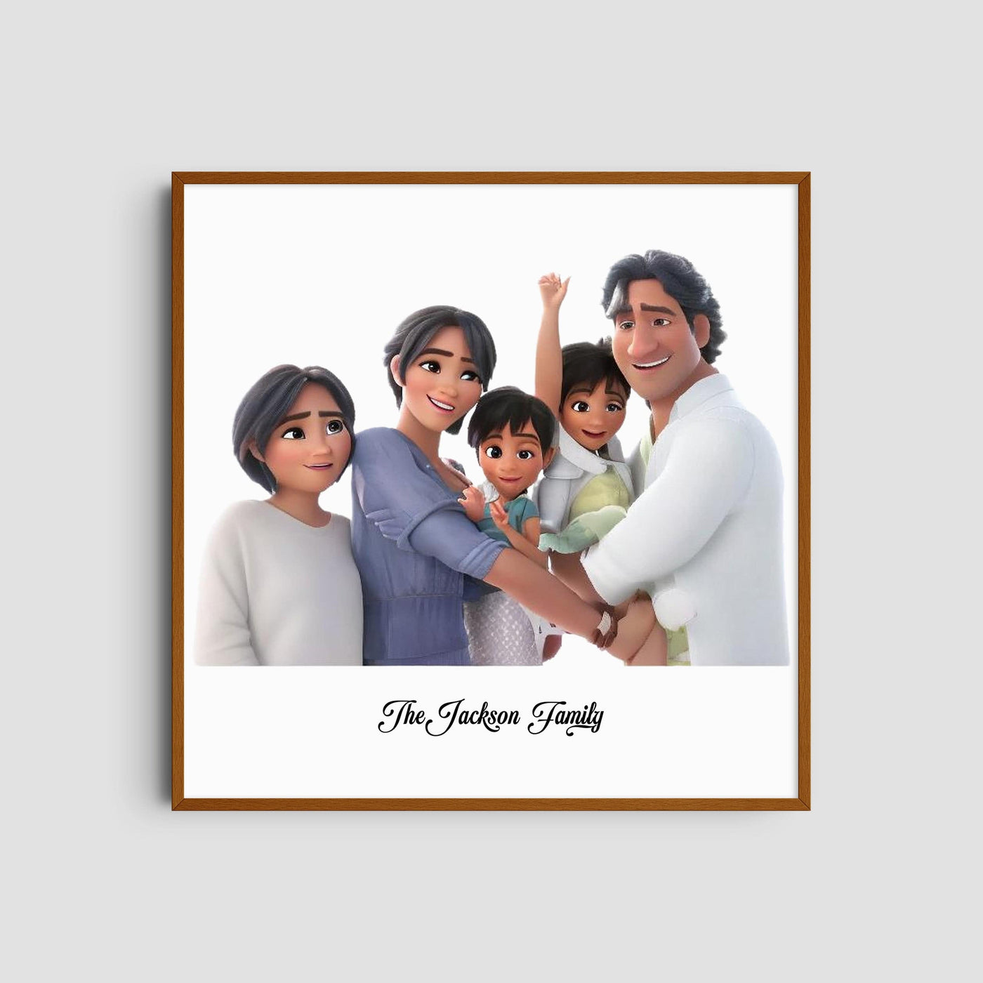 Custom Five Family Cartoons - Square