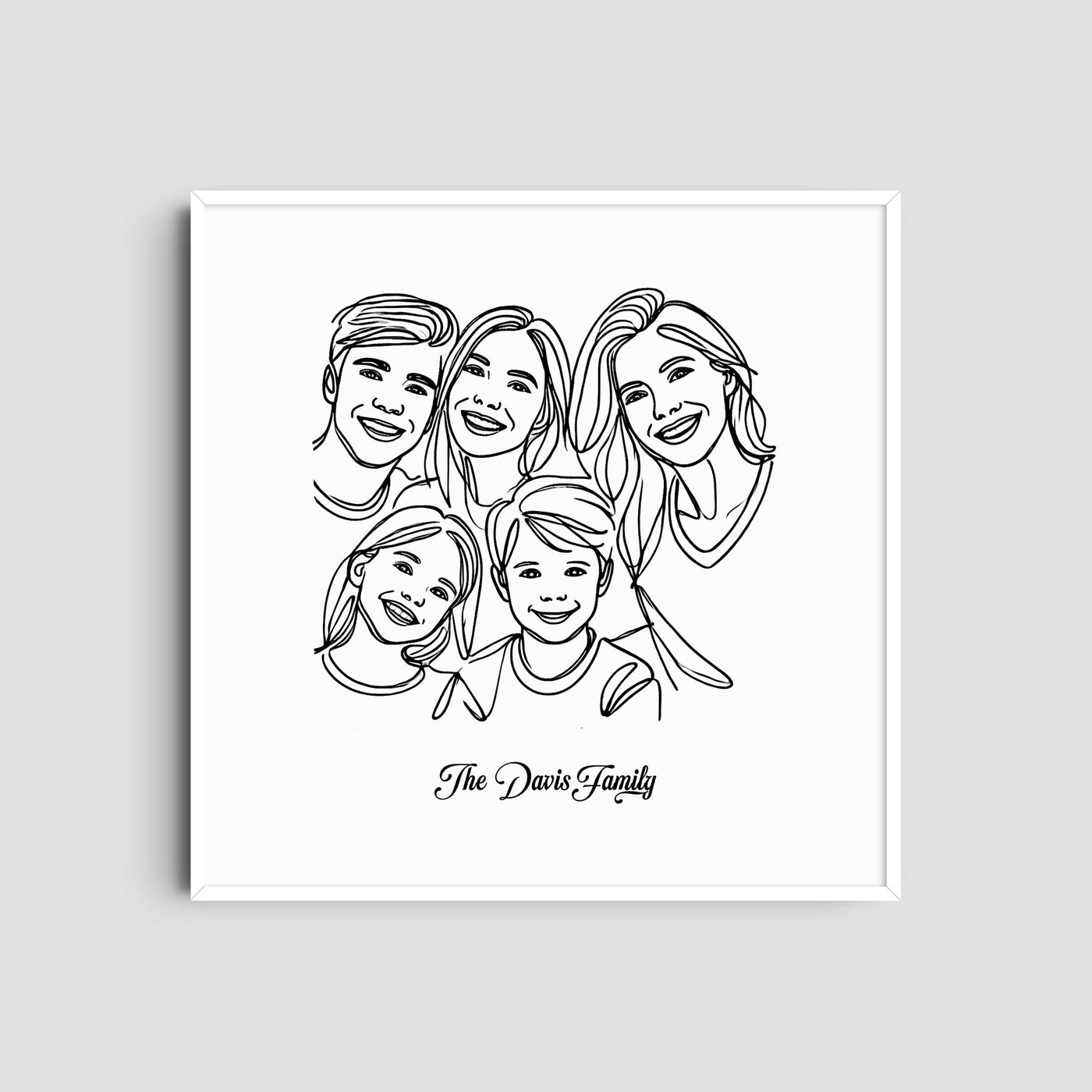 Custom  Five Line Art Family - Square