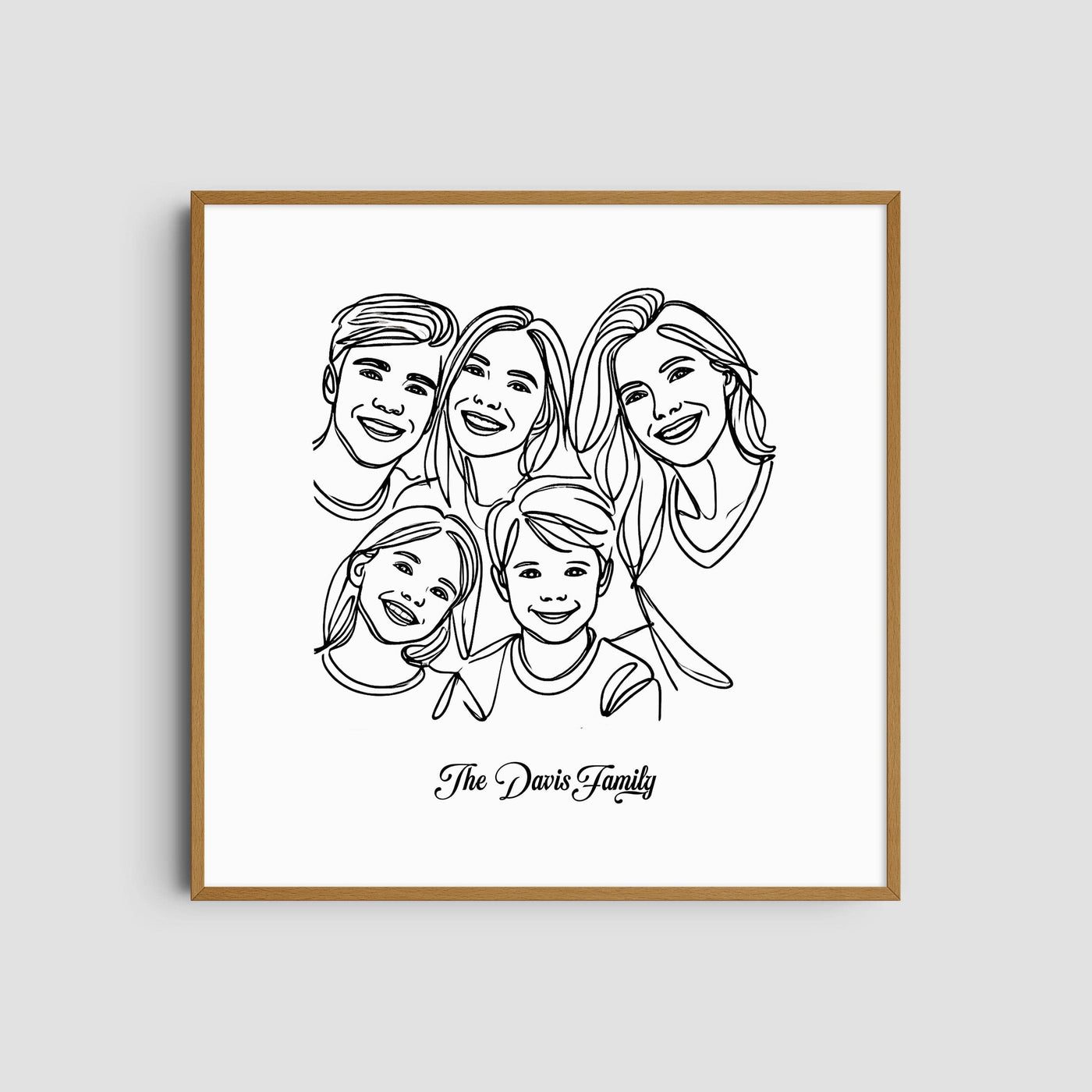 Custom  Five Line Art Family - Square