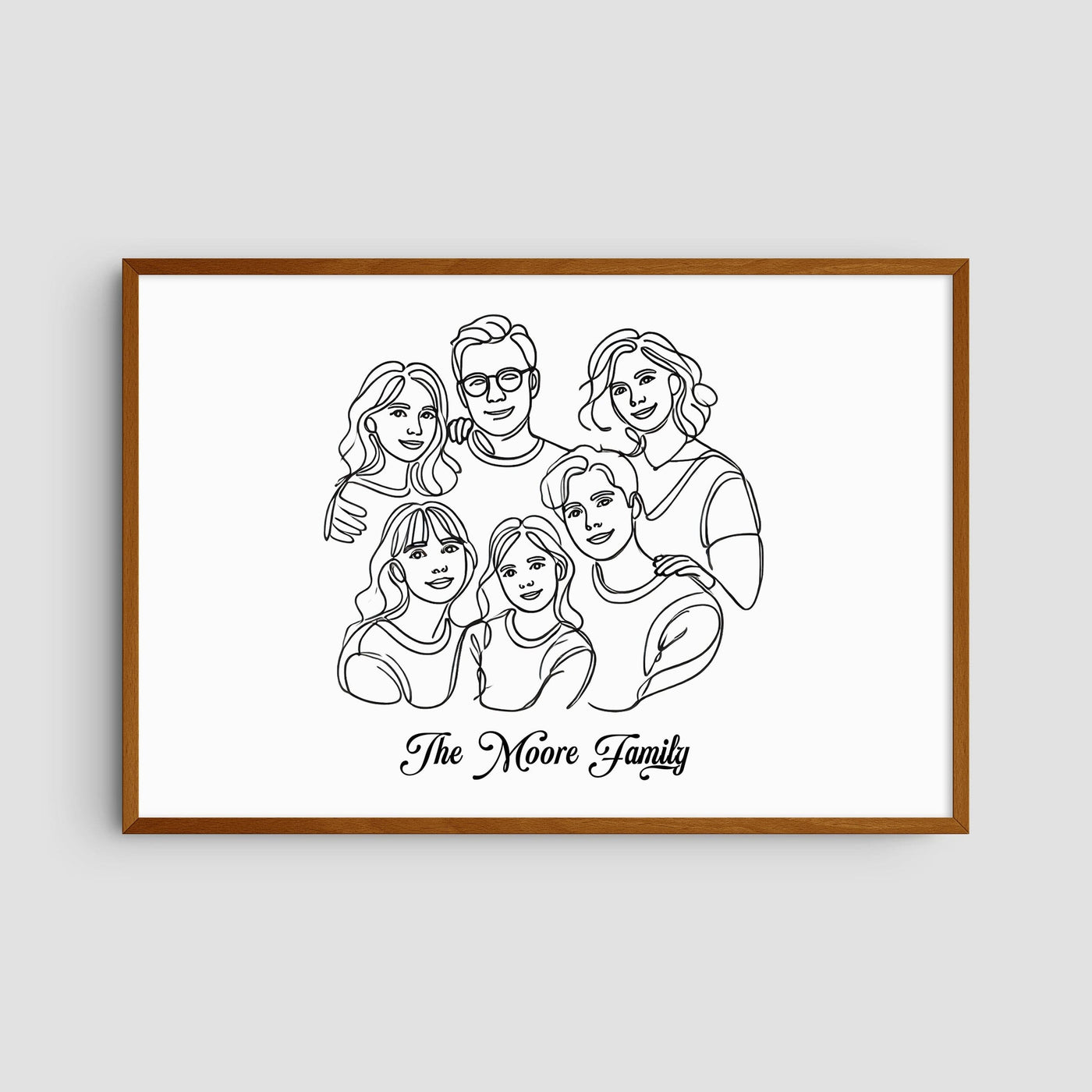 Custom Six Line Art Family - Landscape