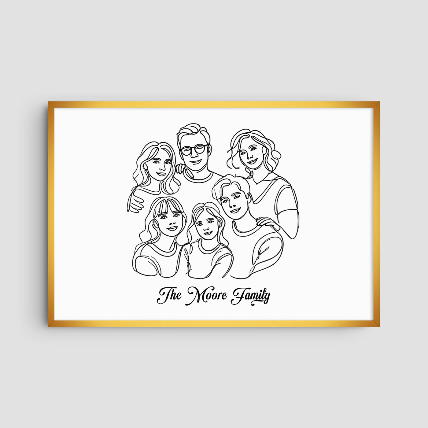 Custom Six Line Art Family - Landscape