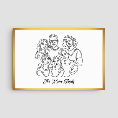 Custom Six Line Art Family - Landscape