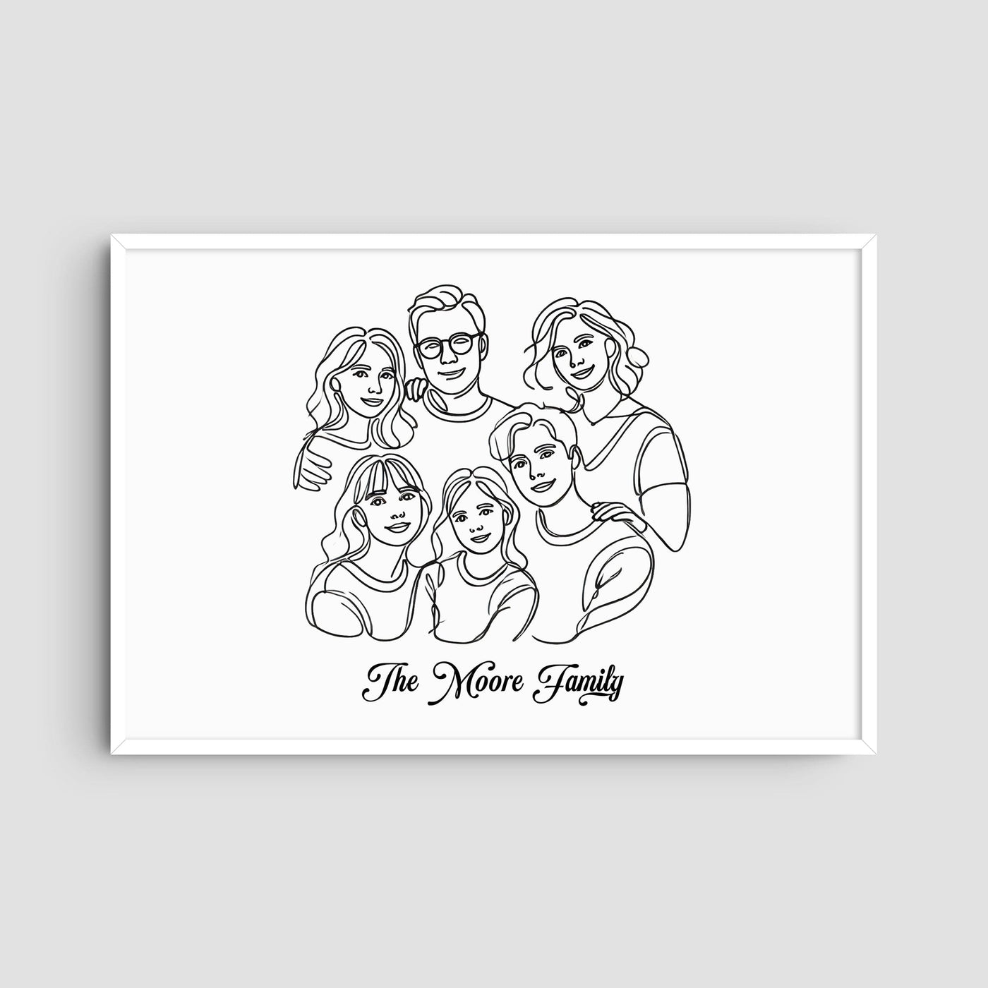 Custom Six Line Art Family - Landscape