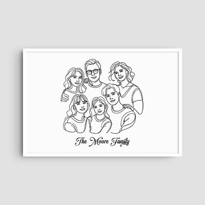 Custom Six Line Art Family - Landscape