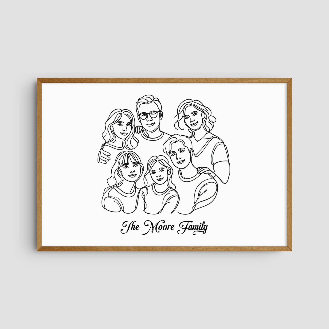 Custom Six Line Art Family - Landscape