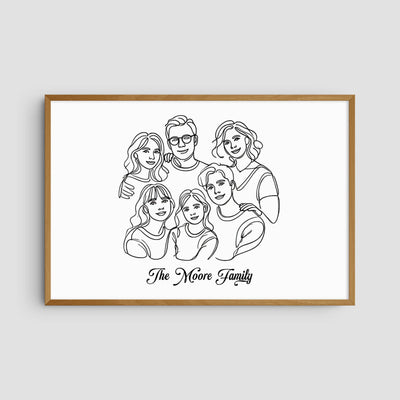 Custom Six Line Art Family - Landscape