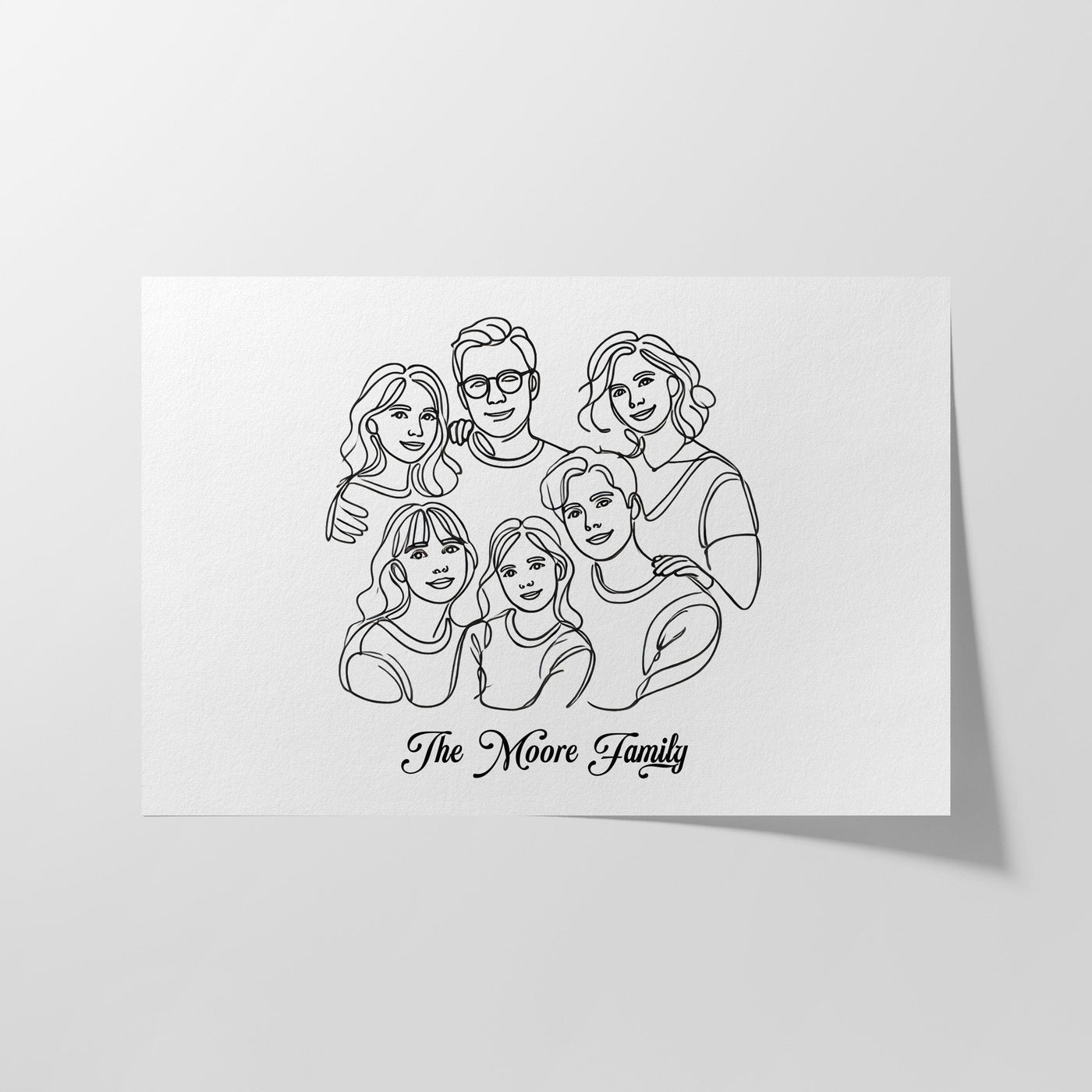 Custom Six Line Art Family - Landscape