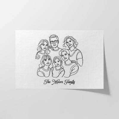 Custom Six Line Art Family - Landscape