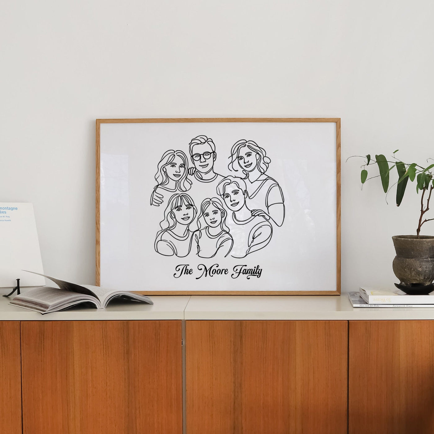 Custom Six Line Art Family - Landscape