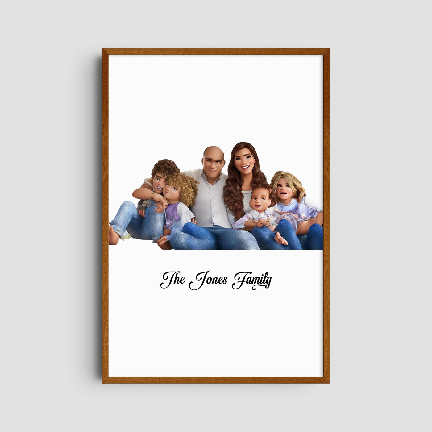 Custom Six Family Cartoons - Portrait