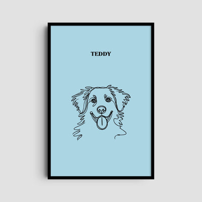 Custom One Pet Line Art Portrait