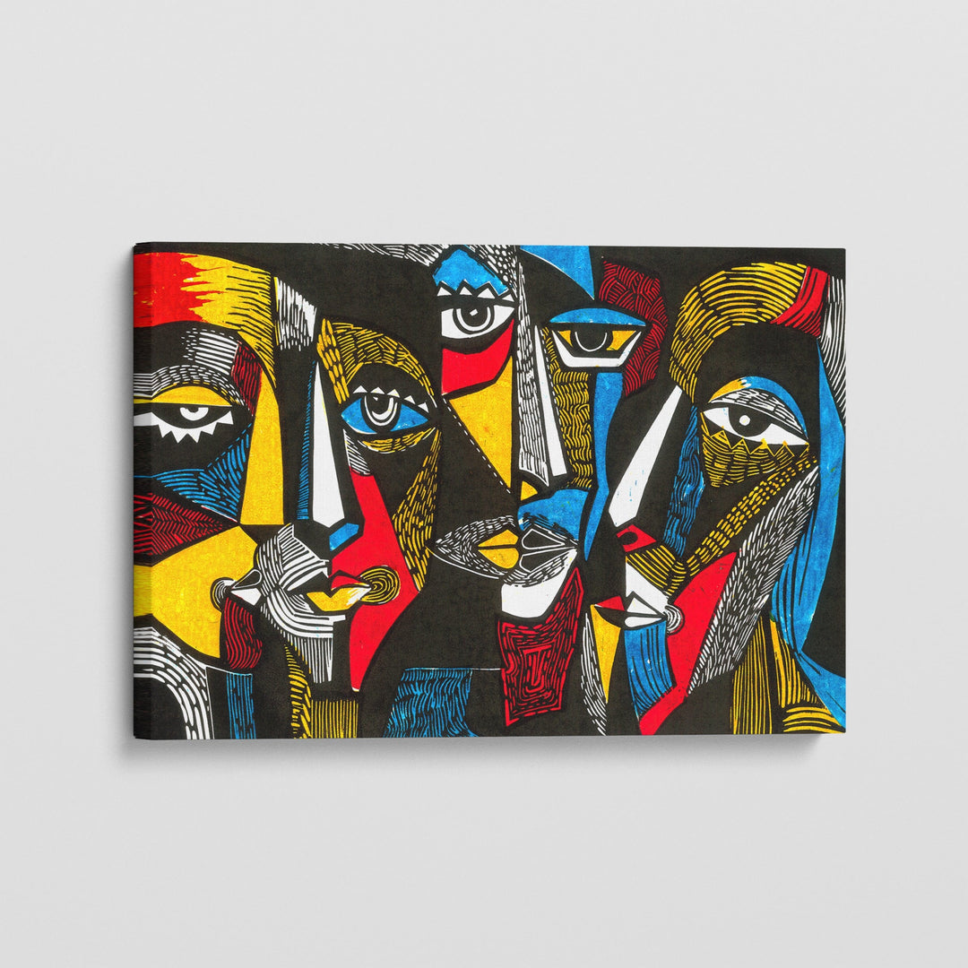 Abstract Face Canvas Print, Modern, Wall Art, Square, Framed, Canvas Stretch, Gallery Wrap, popular Floating Frame, Ready-to-Hang