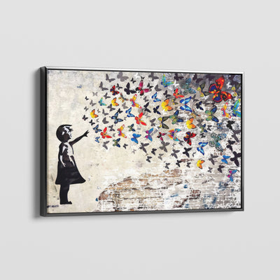 BANKSY FLYING BUTTERFLIES CANVAS